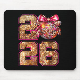 Happy New Year 2026 Disco Ball Nk Coquette Bow Fam Mouse Mat