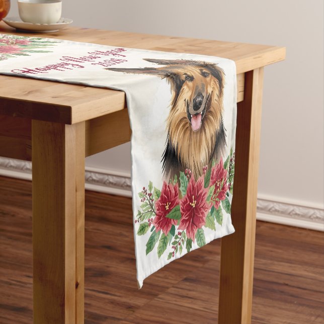 Happy New Year 2026 Dog Decor Table Runner (In Situ)