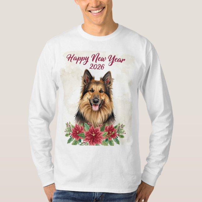 Happy New Year 2026 Dog Long Sleeve Shirt (Front)