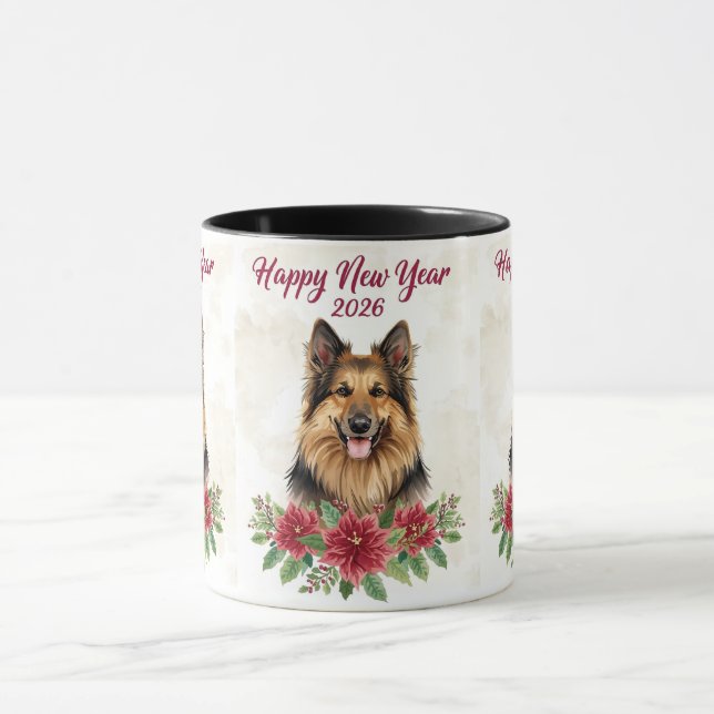 Happy New Year 2026 Dog Lover Mug (Center)