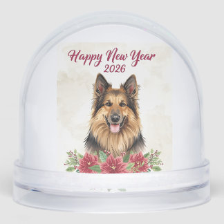 Happy New Year 2026 Dog Snow globe Gift