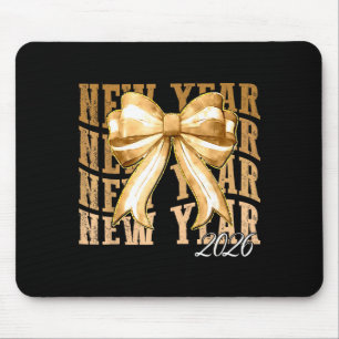 Happy New Year 2026 Eve Coquette Party Golden Fami Mouse Mat