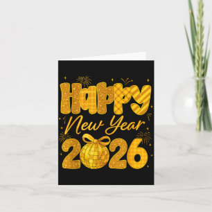 Happy New Year 2026 Eve Party Gold Family Matching Card