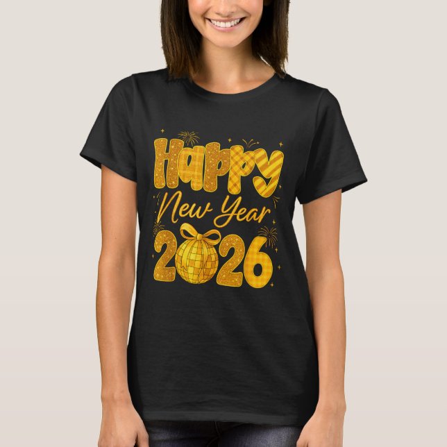 Happy New Year 2026 Eve Party Gold Family Matching T-Shirt (Front)