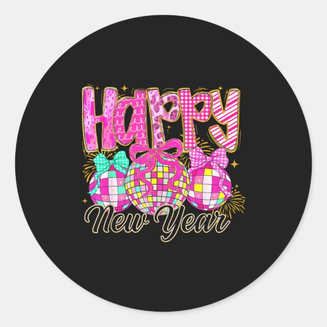 Happy New Year 2026 Family Celebration New Years E Classic Round Sticker (Front)