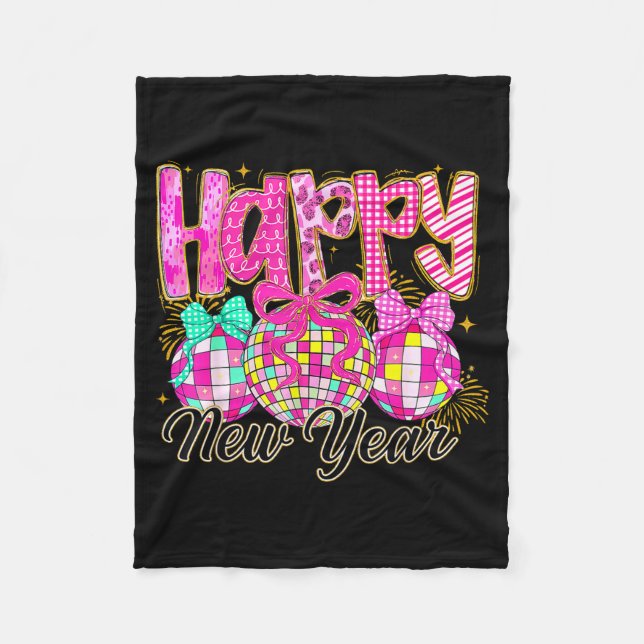 Happy New Year 2026 Family Celebration New Years E Fleece Blanket (Front)