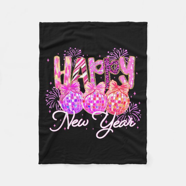 Happy New Year 2026 Family Celebration New Years E Fleece Blanket (Front)