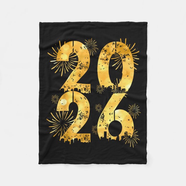Happy New Year 2026 Family Celebration New Years E Fleece Blanket (Front)