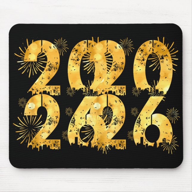 Happy New Year 2026 Family Celebration New Years E Mouse Mat (Front)
