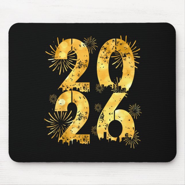 Happy New Year 2026 Family Celebration New Years E Mouse Mat (Front)