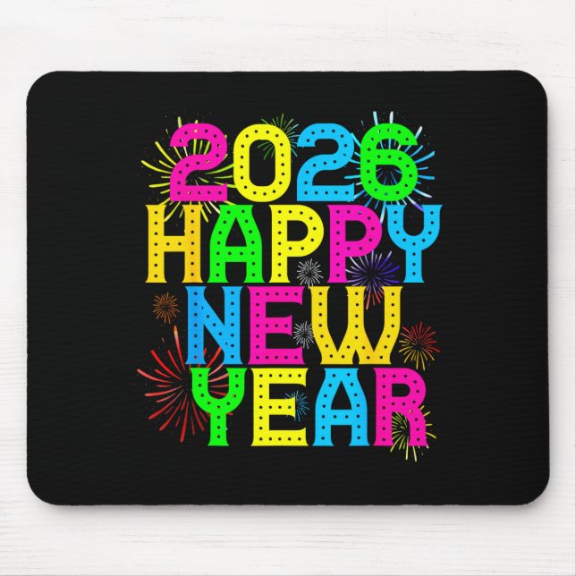 Happy New Year 2026 Family Celebration New Years E Mouse Mat (Front)