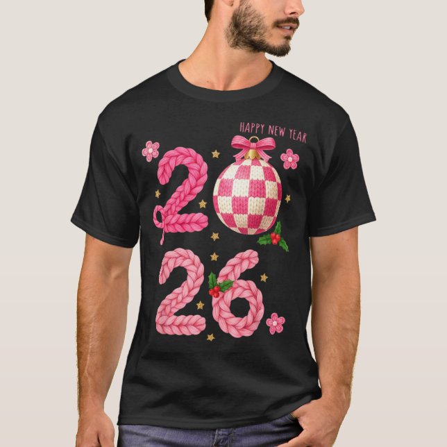 Happy New Year 2026 Family Matching Crochet Men Wo T-Shirt (Front)