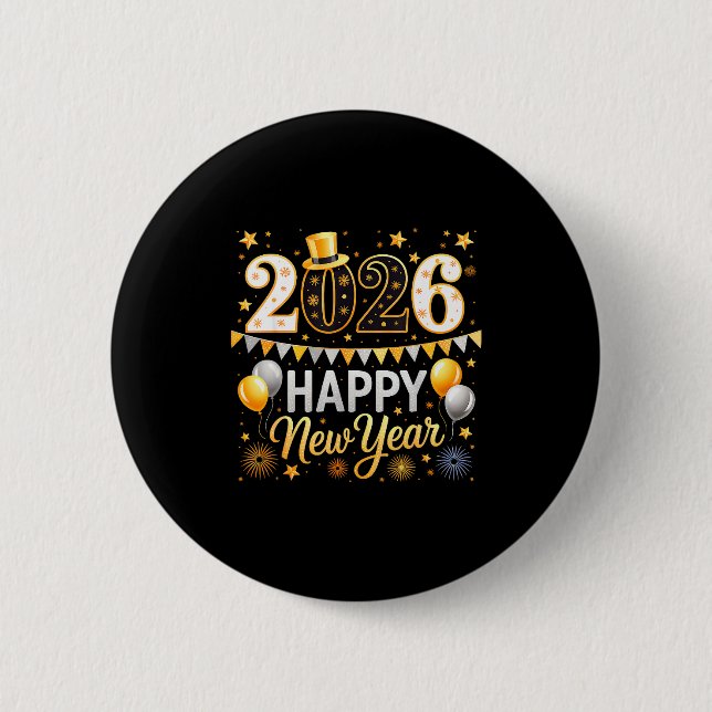 Happy New Year 2026 Family Matching New Year Firew 6 Cm Round Badge (Front)