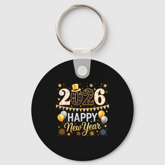 Happy New Year 2026 Family Matching New Year Firew Key Ring (Front)