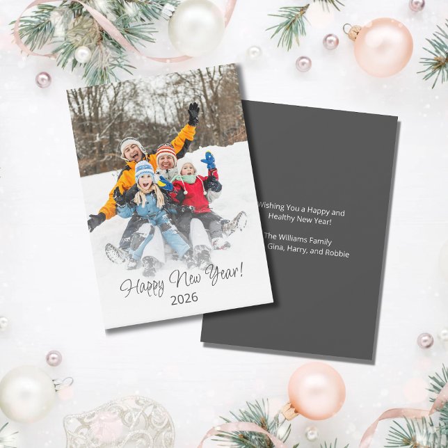 Happy New Year 2026 Family Modern Holiday Card (Creator Uploaded)