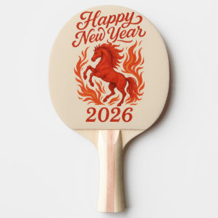 Happy New Year 2026 Fiery Horse Ping Pong Paddle