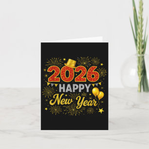 Happy New Year 2026 Fireworks  Card