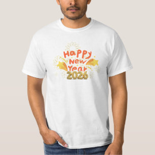 Happy New Year 2026 Fireworks Celebration Party T-Shirt