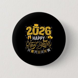Happy New Year 2026 Fireworks Countdown New Years  6 Cm Round Badge