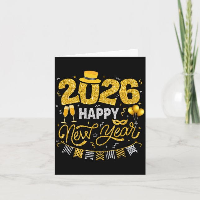 Happy New Year 2026 Fireworks Countdown New Years  Card (Front)