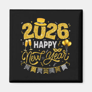 Happy New Year 2026 Fireworks Countdown New Years  Magnet
