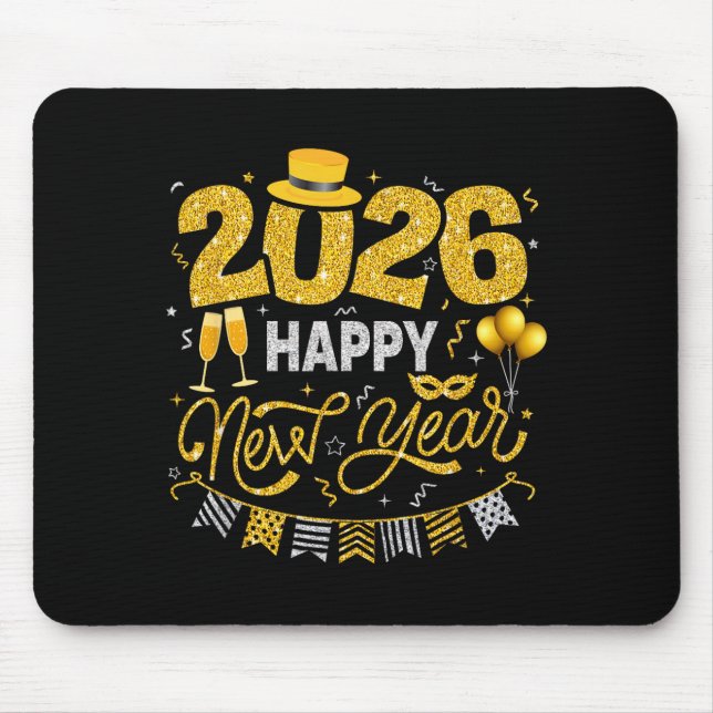 Happy New Year 2026 Fireworks Countdown New Years  Mouse Mat (Front)