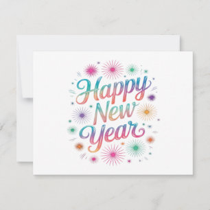 Happy New Year 2026 Fireworks Essential Invitation