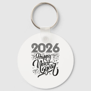 Happy New Year 2026 Fireworks  Key Ring