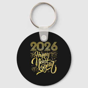Happy New Year 2026 Fireworks  Key Ring