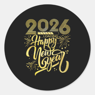 Happy New Year 2026 Fireworks Loading Classic Round Sticker