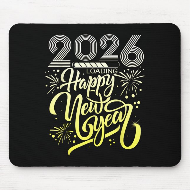 Happy New Year 2026 Fireworks Loading New Years Ev Mouse Mat (Front)