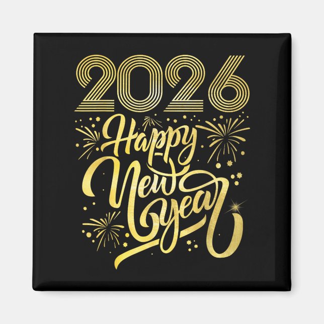 Happy New Year 2026 Fireworks  Magnet (Front)