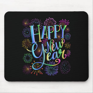 Happy New Year 2026 Fireworks Mouse Mat