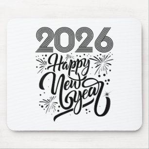 Happy New Year 2026 Fireworks Mouse Mat