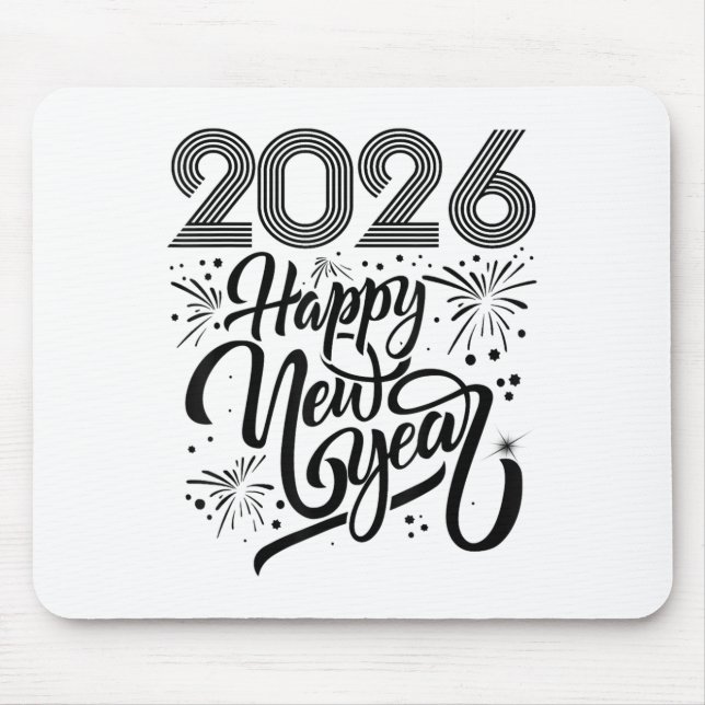 Happy New Year 2026 Fireworks  Mouse Mat (Front)