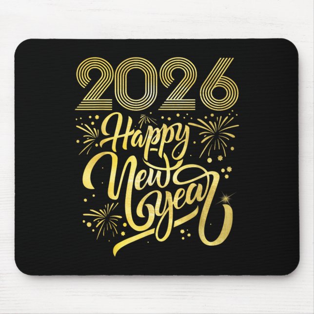 Happy New Year 2026 Fireworks  Mouse Mat (Front)