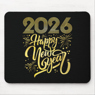 Happy New Year 2026 Fireworks Mouse Mat