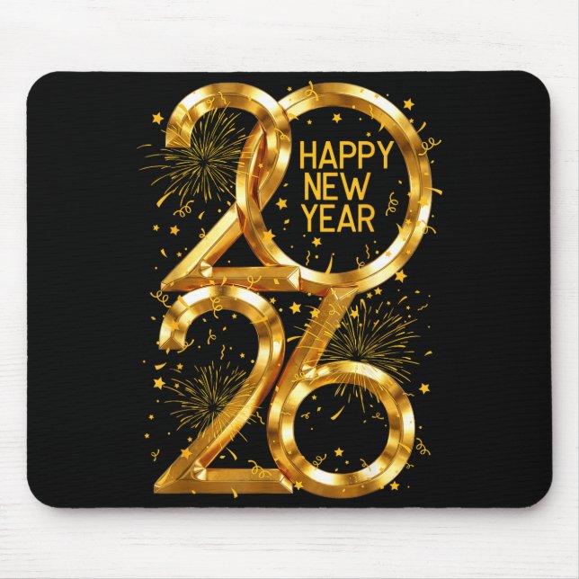 Happy New Year 2026 Fireworks New Year Eve's Nye P Mouse Mat (Front)