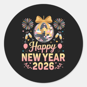 Happy New Year 2026 Fireworks New Year's Eve Party Classic Round Sticker