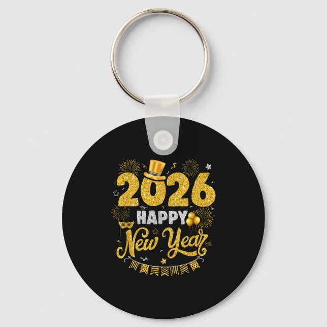 Happy New Year 2026 Fireworks New Years Eve Party  Key Ring (Front)