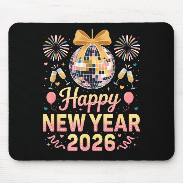 Happy New Year 2026 Fireworks New Year's Eve Party Mouse Mat (Front)