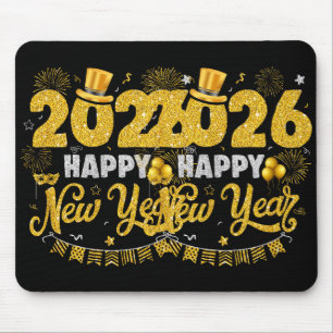 Happy New Year 2026 Fireworks New Years Eve Party Mouse Mat