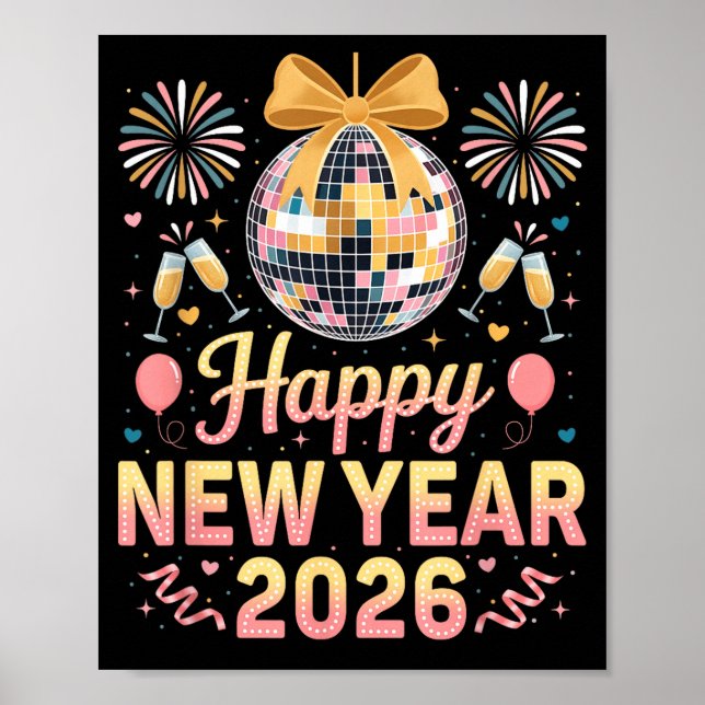Happy New Year 2026 Fireworks New Year's Eve Party Poster (Front)