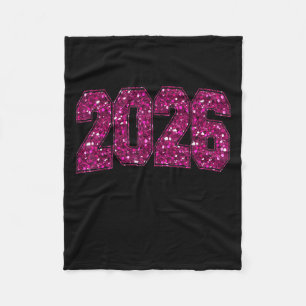 Happy New Year 2026 Fireworks Party Eve Family Xma Fleece Blanket
