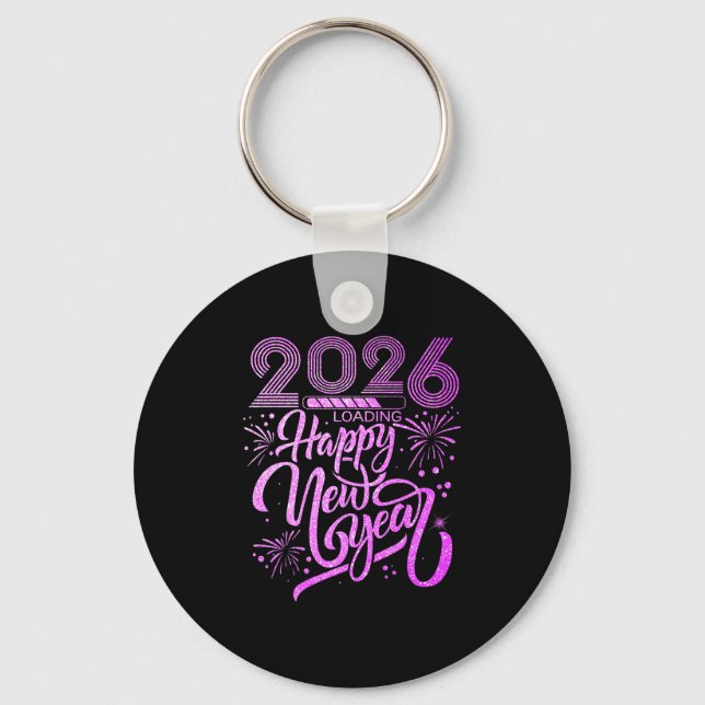 Happy New Year 2026 Fireworks Party Premium  Key Ring (Front)