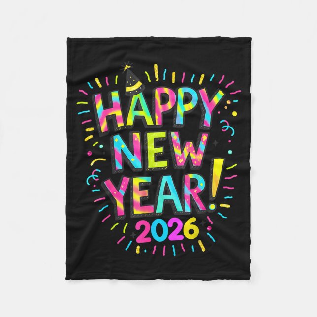 Happy New Year 2026  Fleece Blanket (Front)