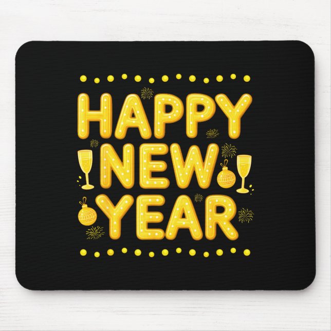 Happy New Year 2026 For Women Boys Men Kids New Ye Mouse Mat (Front)