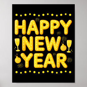 Happy New Year 2026 For Women Boys Men Kids New Ye Poster