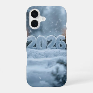 happy new year 2026 frosty calm iPhone 16 case