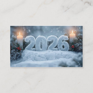 happy new year 2026 frosty elegant business card
